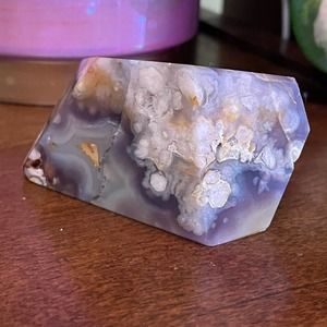 Black flower agate freeform